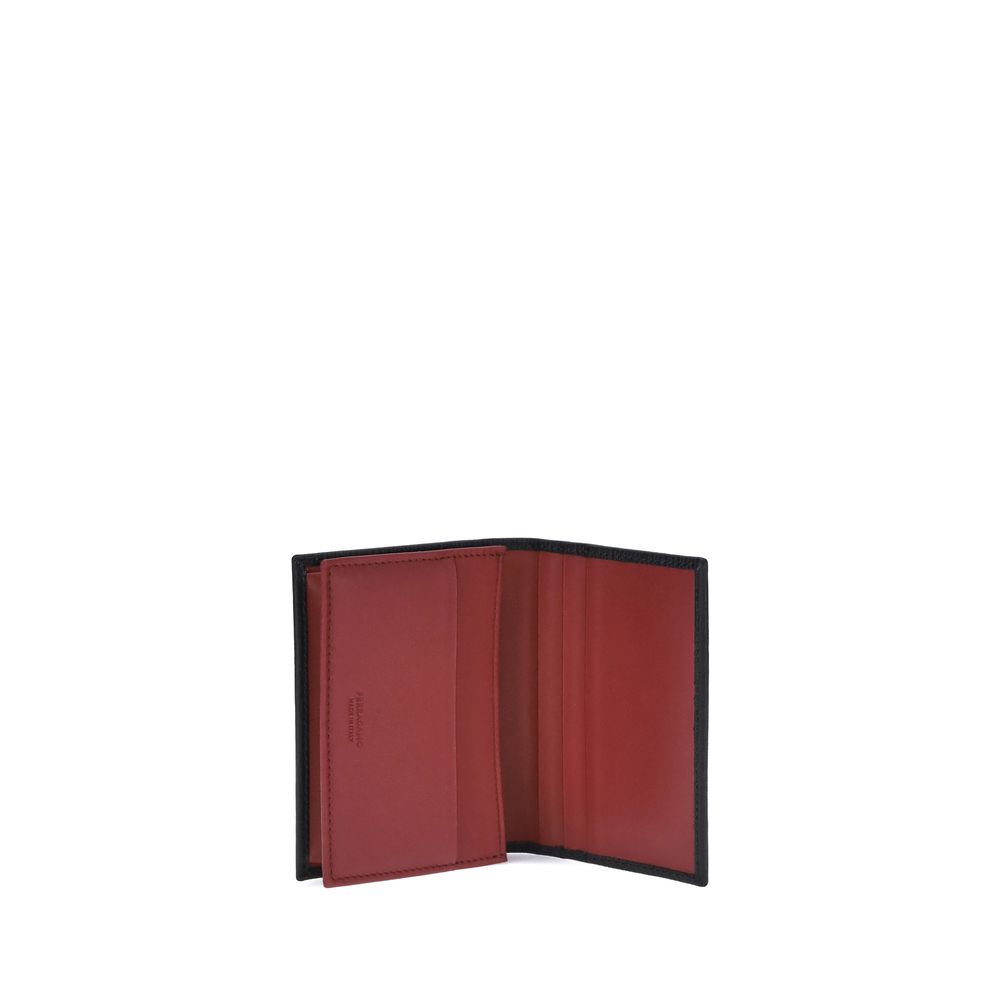 Ferragamo Black Calf Leather Bos Taurus Wallet
