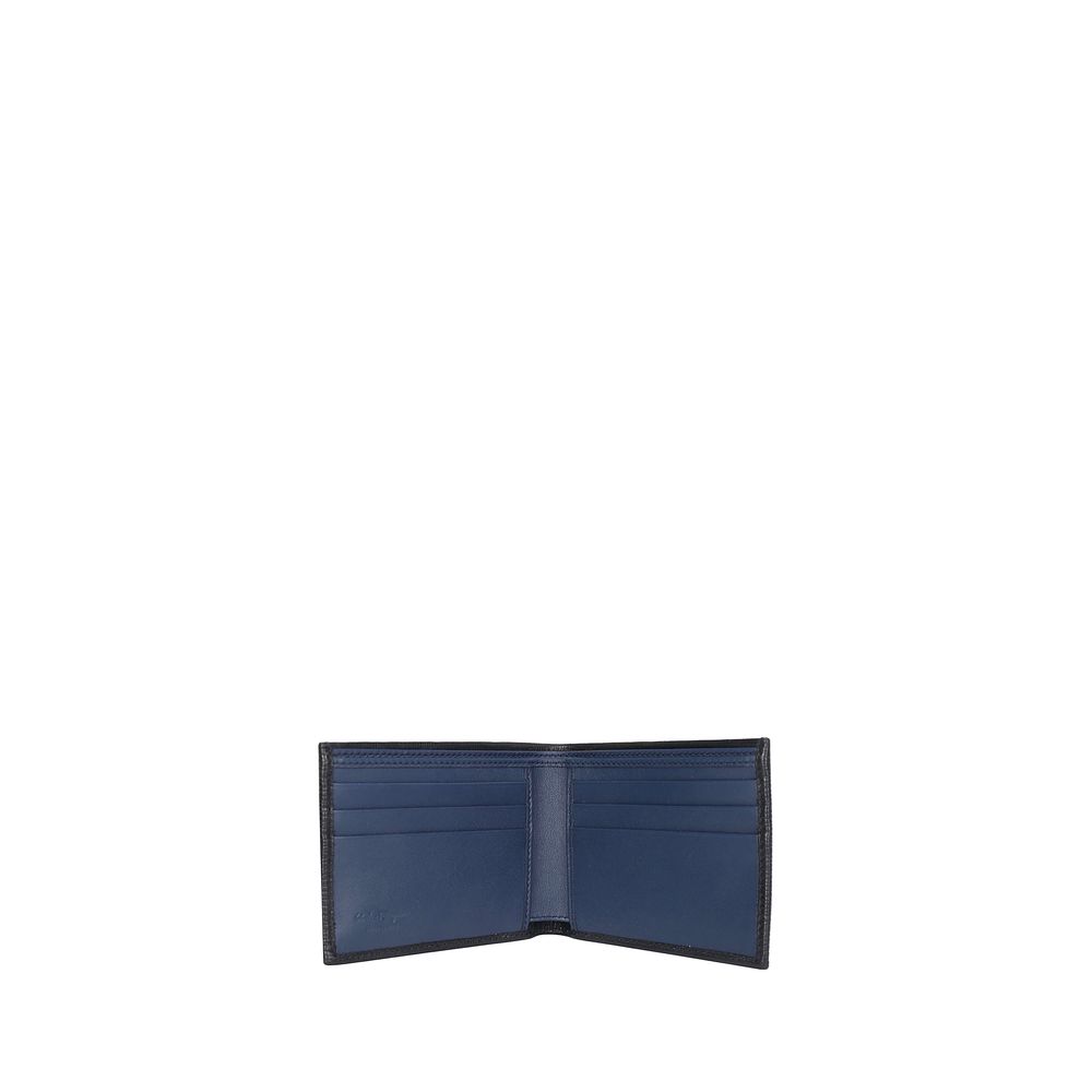 Ferragamo Black Calf Leather Bos Taurus Wallet