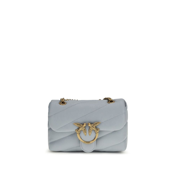PINKO Blue Calf Leather Bos Taurus Shoulder Bag