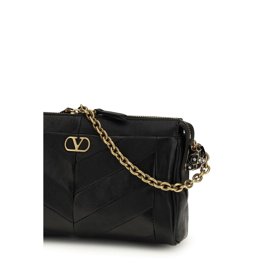 Valentino Garavani Black Lamb Ovis Aries Aries Shoulder Bag