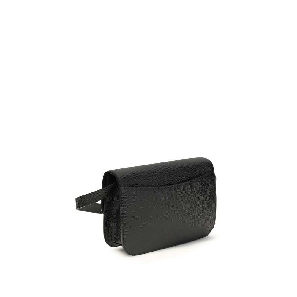 Prada Black Calf Leather Bos Taurus Shoulder Bag