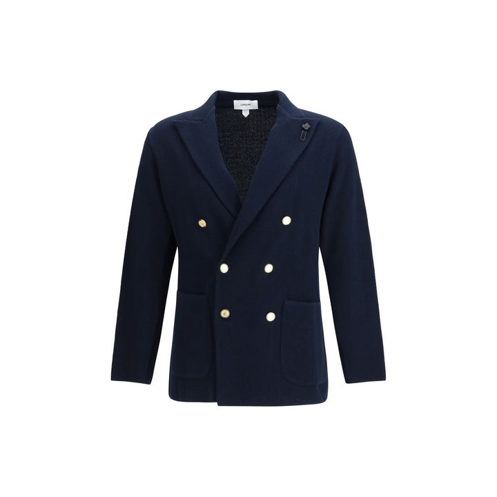 Lardini Blue Cotton Blazer