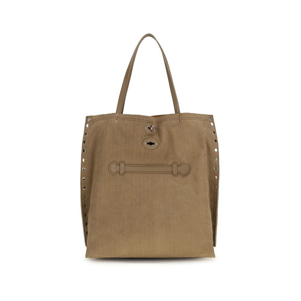 Zanellato Beige Calf Leather Bos Taurus Shoulder Bag