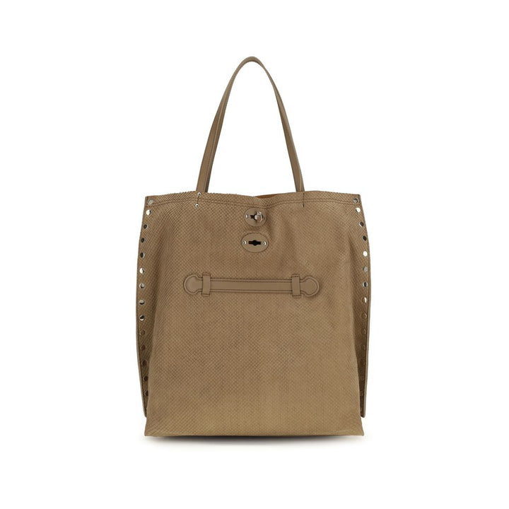 Zanellato Beige Calf Leather Bos Taurus Shoulder Bag