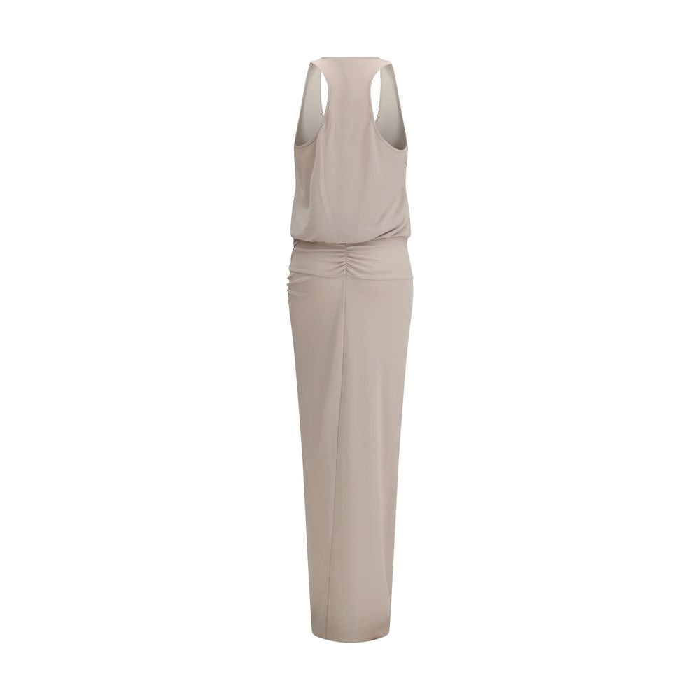 The Andamane Gray Polyester Long Dress