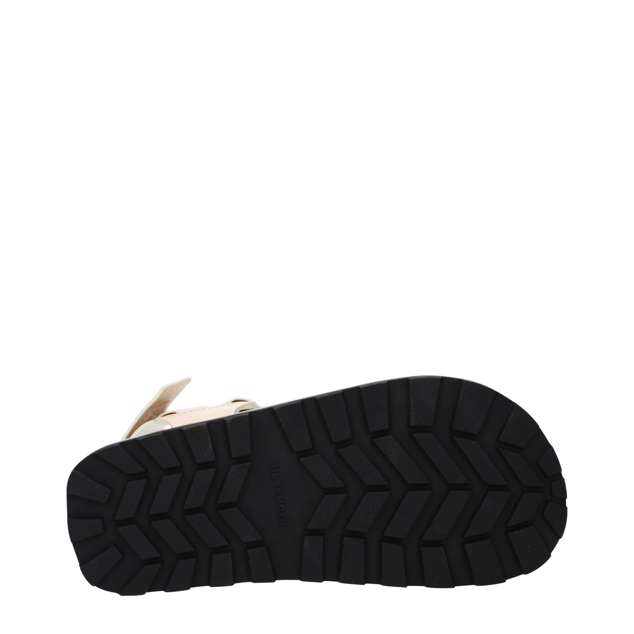 Jil Sander Beige Leather Strap-On Sandals