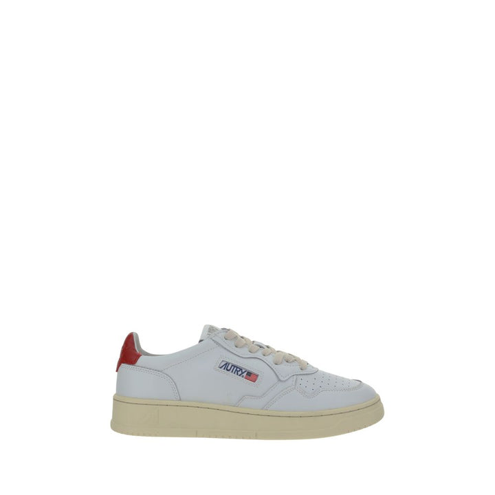 Autry White Calf Leather Bos Taurus Low Top Sneakers