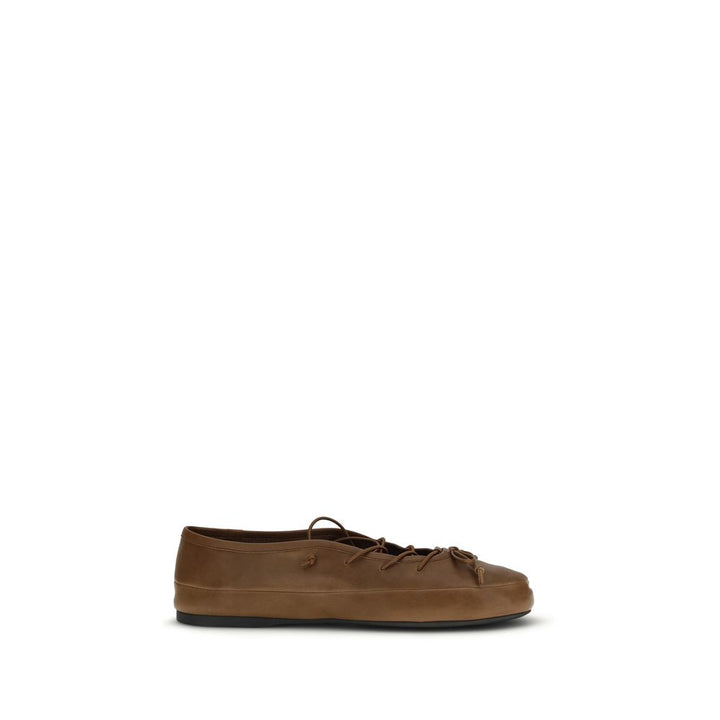 Miu Miu Brown Lamb Ovis Aries Aries Ballet Flats