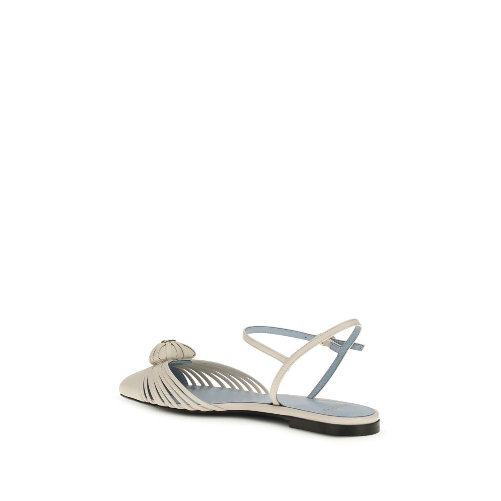 Valentino Garavani Beige Calf Leather Bos Taurus Sandals