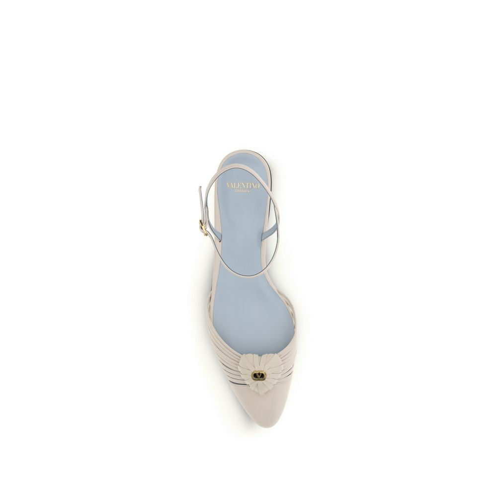 Valentino Garavani Beige Calf Leather Bos Taurus Sandals