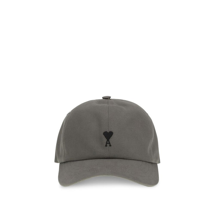 Ami Paris Gray Cotton Cap (Baseball Hat)