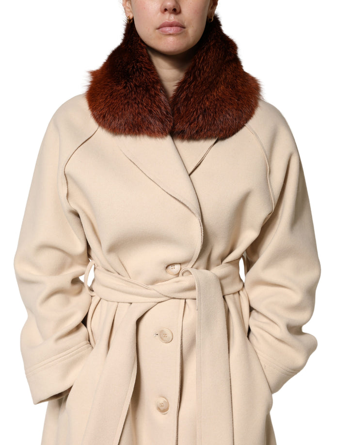 Dolce & Gabbana Brown Mink Fur Collar Women Neck Wrap 60cm x 14cm  Scarf