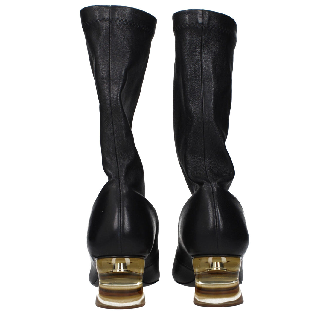 Jil Sander Black Leather Ankle Boots