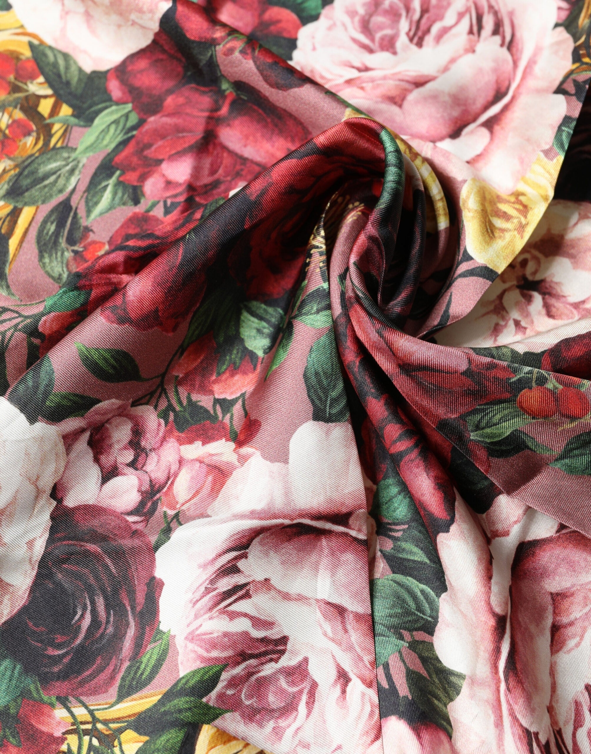 Dolce & Gabbana Multicolor Floral Silk Square Foulard 63cm x 61cm Scarf