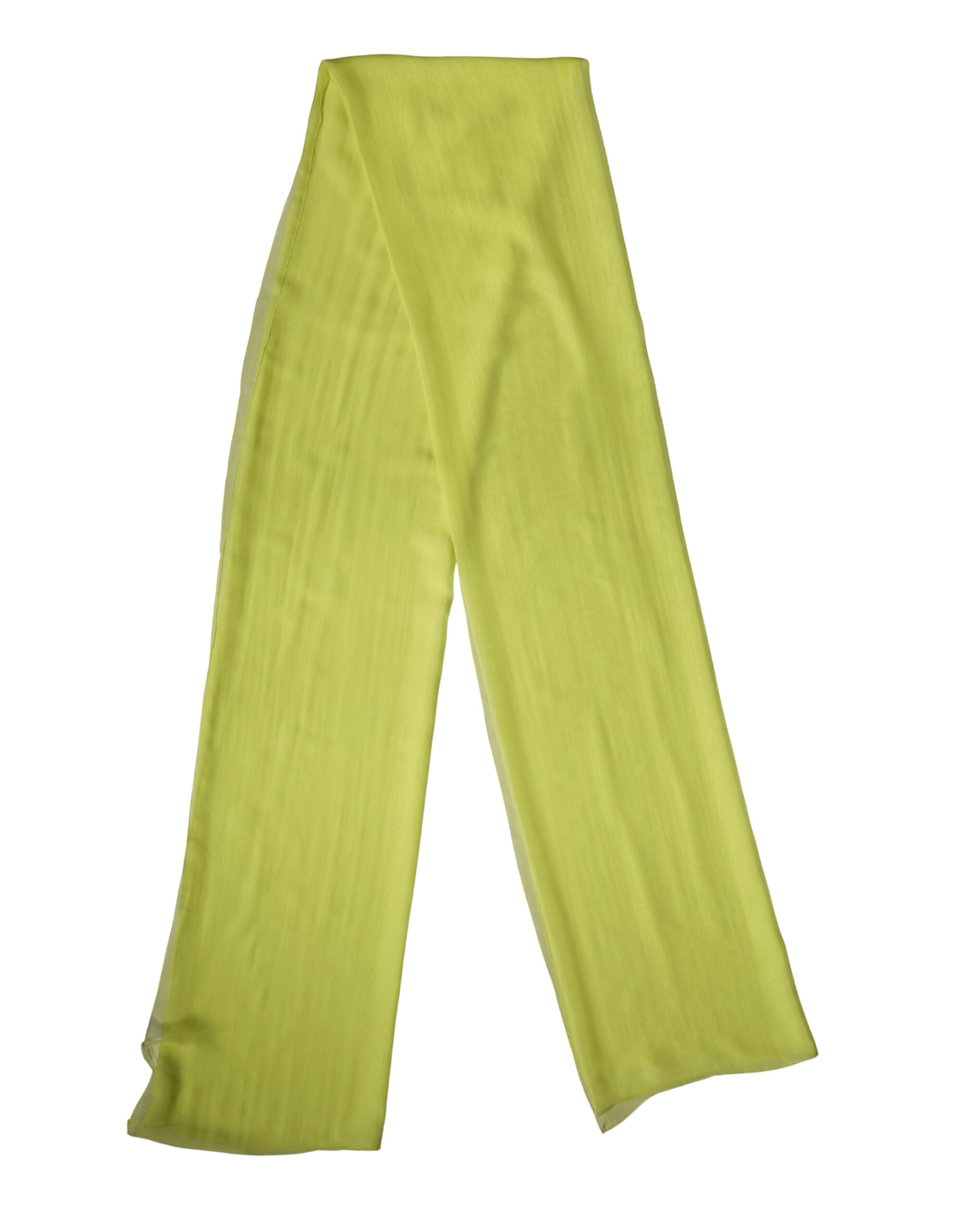Dolce & Gabbana Yellow Green Silk Sash Foulard Stole 270cm x 120cm  Scarf