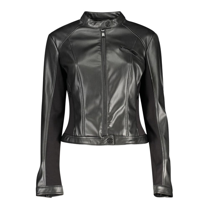 Guess Jeans Black Polyurethane Women's Jacket