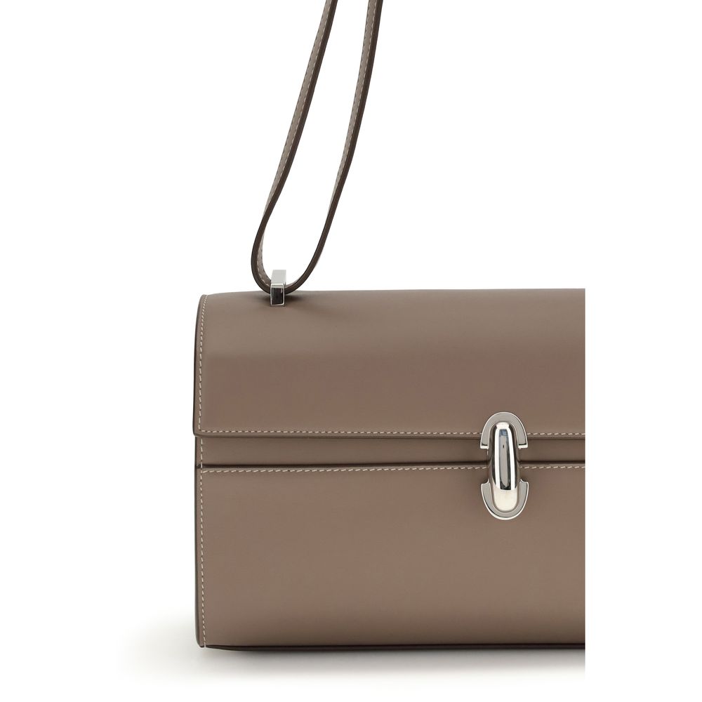 Savette Gray Calf Leather Bos Taurus Shoulder Bag