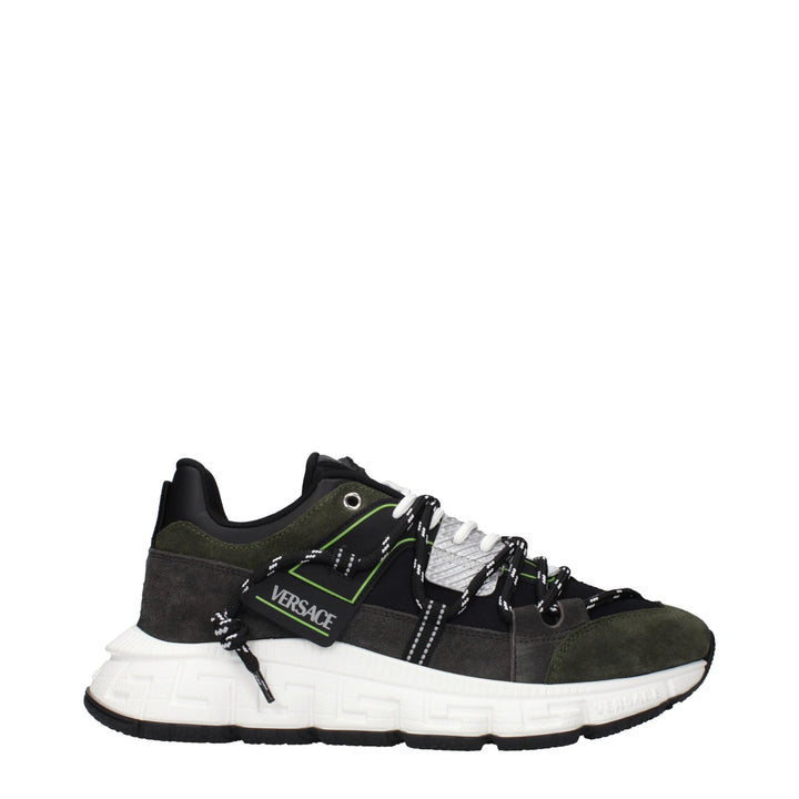 Versace Gray Leather Sneakers