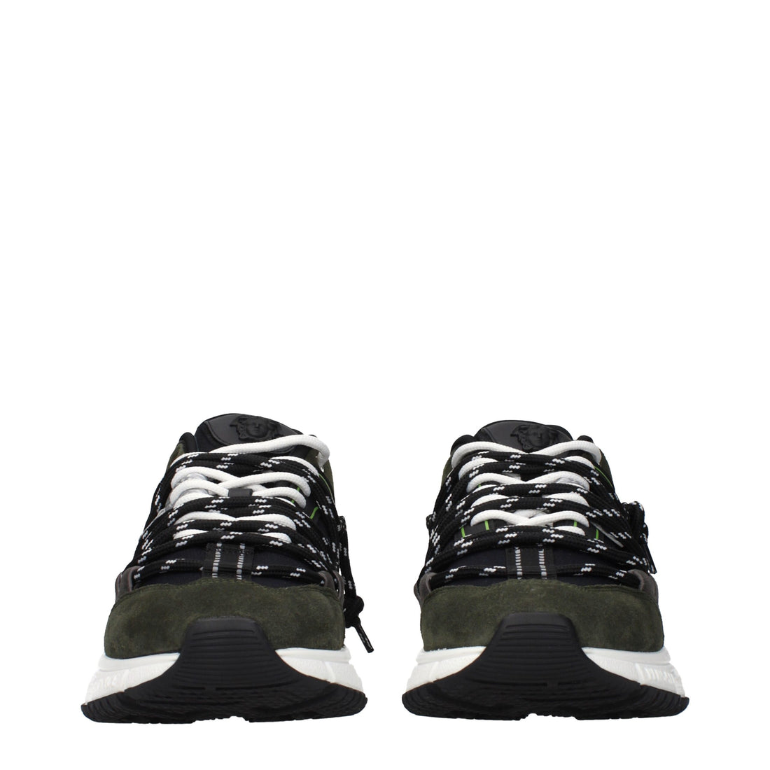 Versace Gray Leather Sneakers