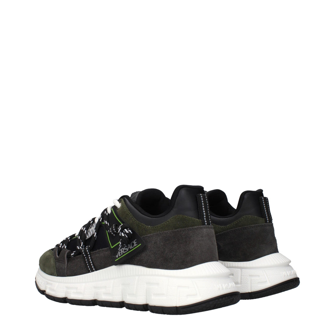Versace Gray Leather Sneakers