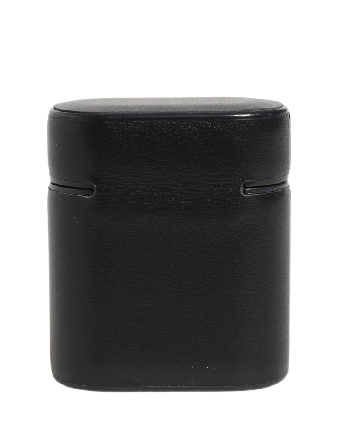 Dolce & Gabbana Black Calf Leather Logo Print Flip Holder Airpods Case