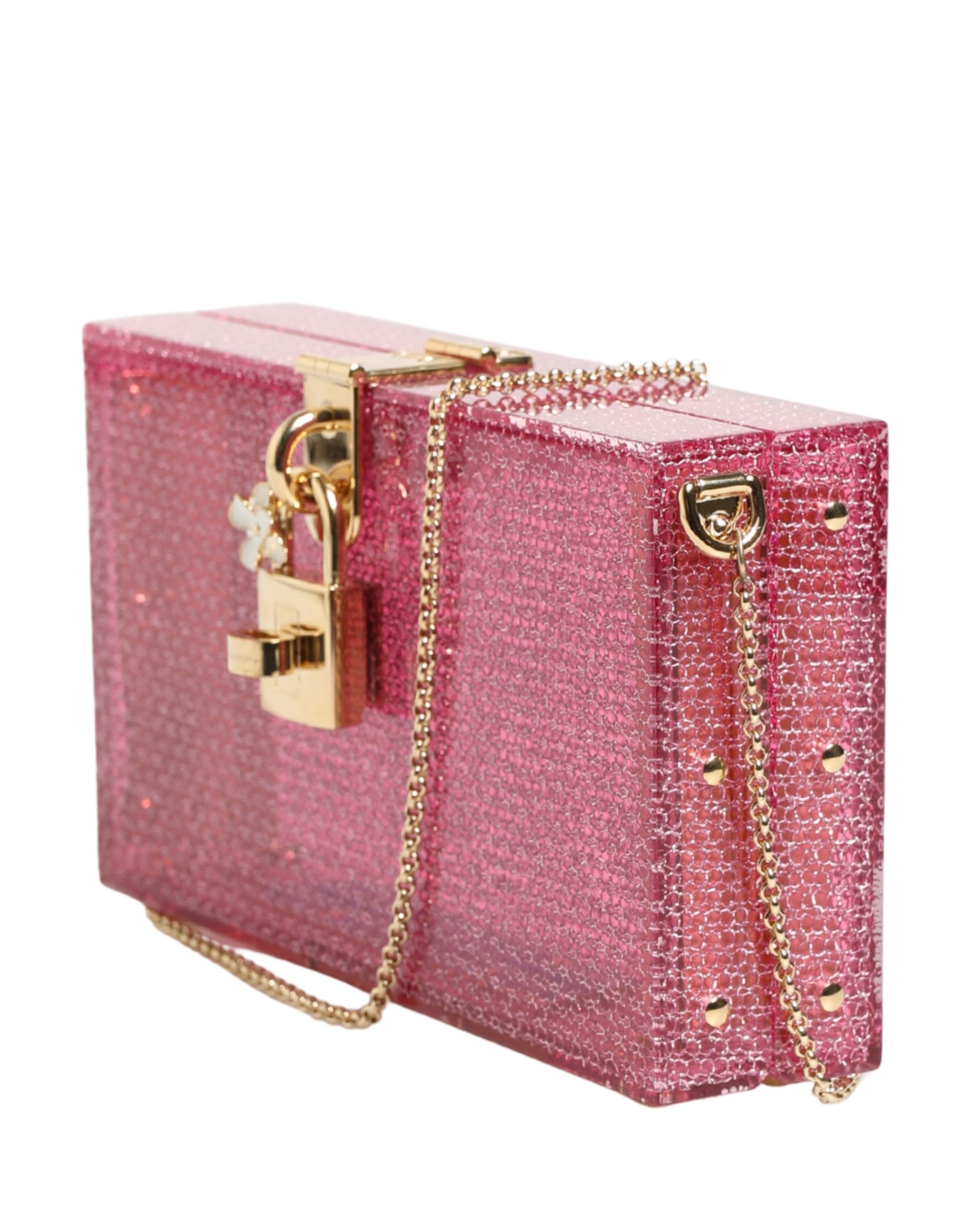 Dolce & Gabbana Pink DOLCE BOX Clutch Crossbody Women Evening Borse Bag