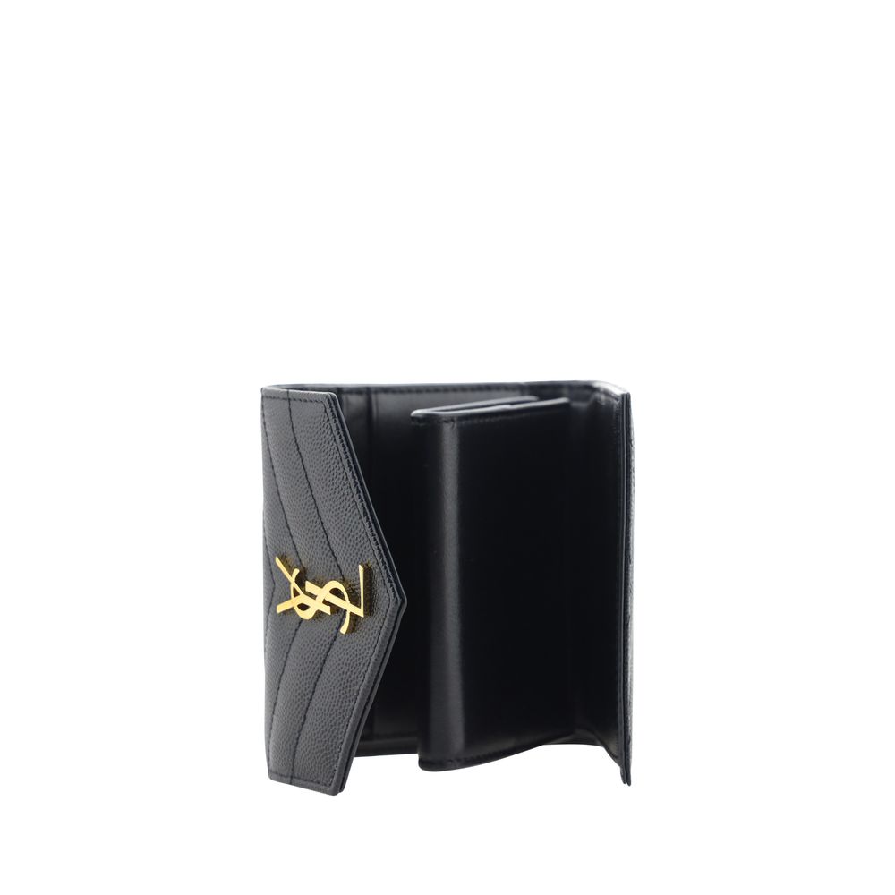 Saint Laurent Black Calf Leather Bos Taurus Wallet