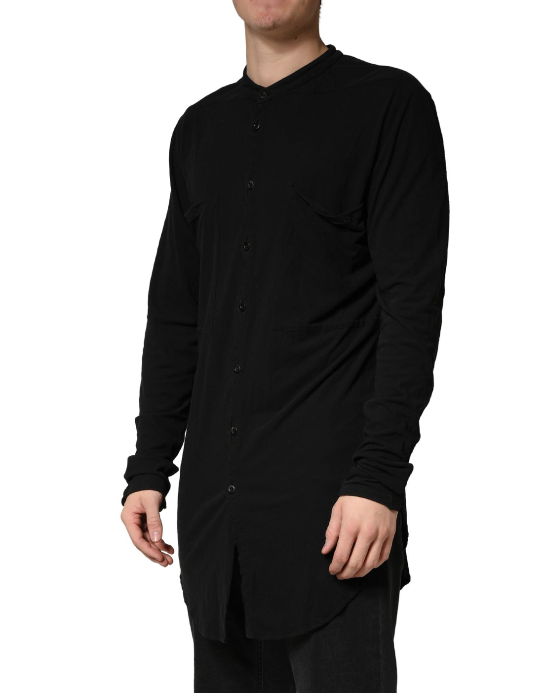 Allude Black Button Down Long Sleeves Men Cardigan Sweater