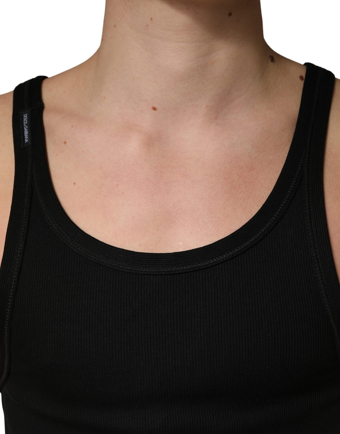 Dolce & Gabbana Black Sleeveless Round Neck Tank Top T-shirt