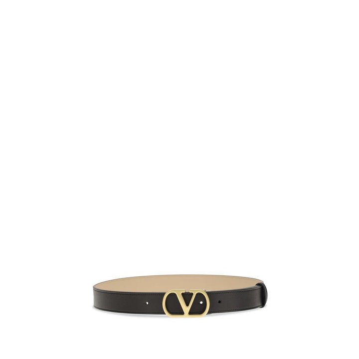 Valentino Garavani Black Calf Leather Bos Taurus Regular Belt