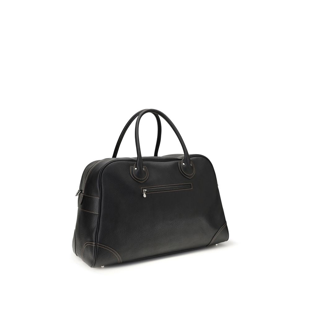 Brunello Cucinelli Black Calf Leather Bos Taurus Luggage And Travel