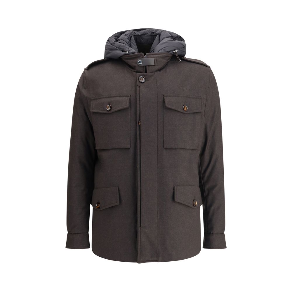 MooRER Brown Fleece Wool Coat