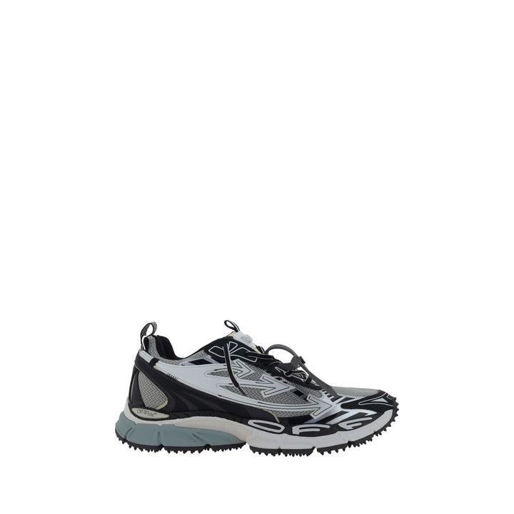 Off-White Gray Polyester Athletic Sneakers