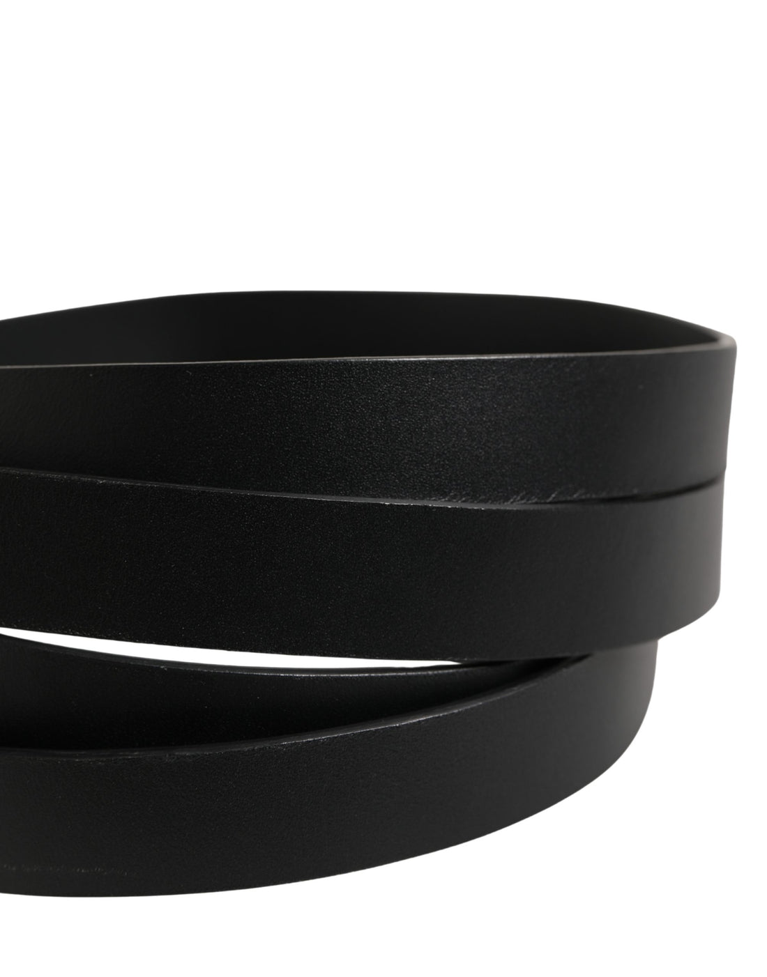 Dolce & Gabbana Black Double Strap Leather Silver Buckle Belt