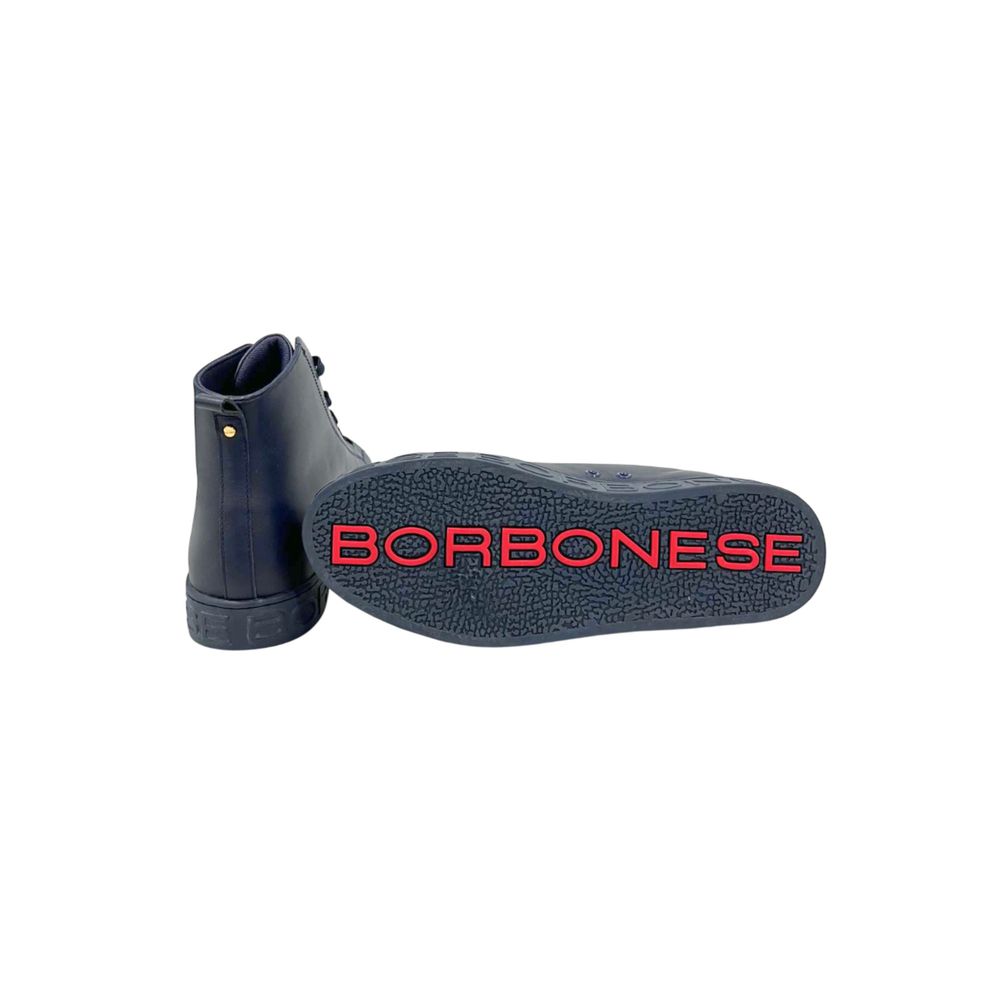 Borbonese Blue Genuine Leather Men Sneaker