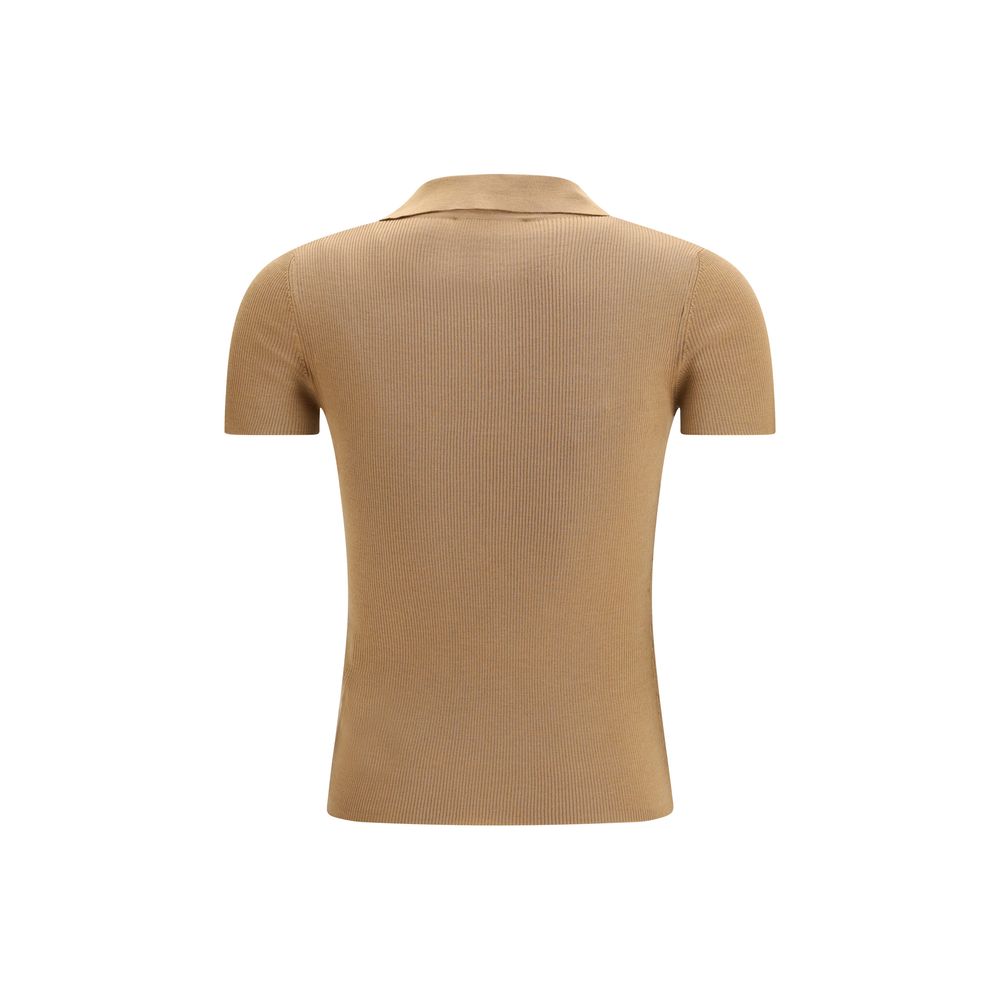 Max Mara Beige Fleece Wool Blouse