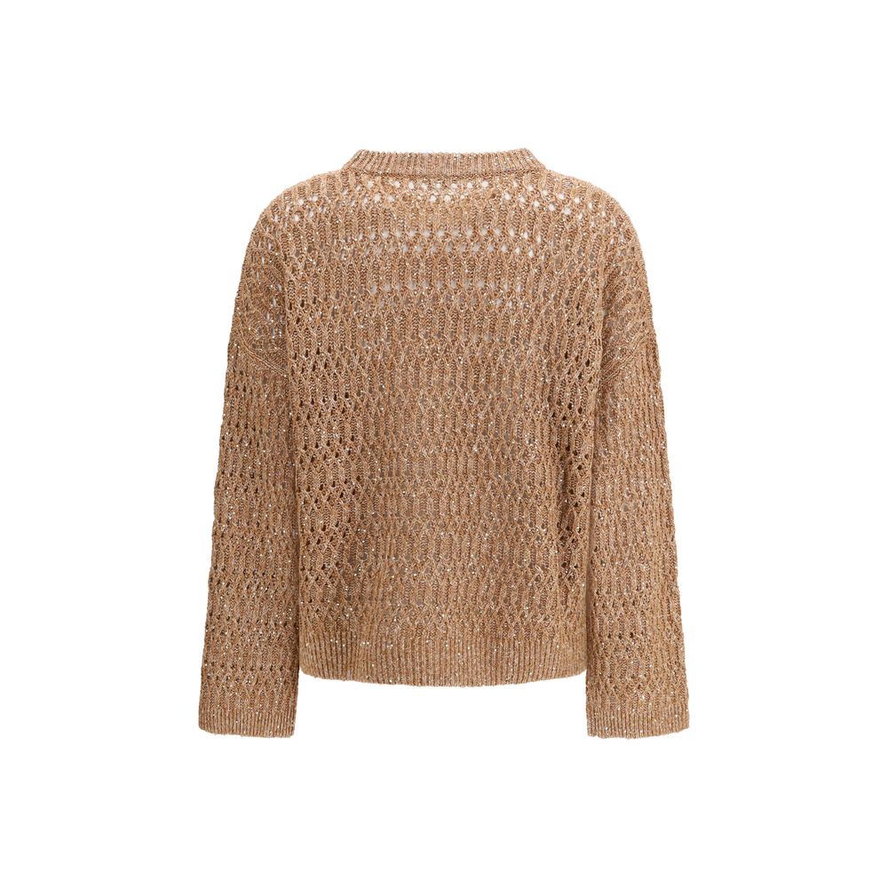 Brunello Cucinelli Brown Silk Sweatshirt
