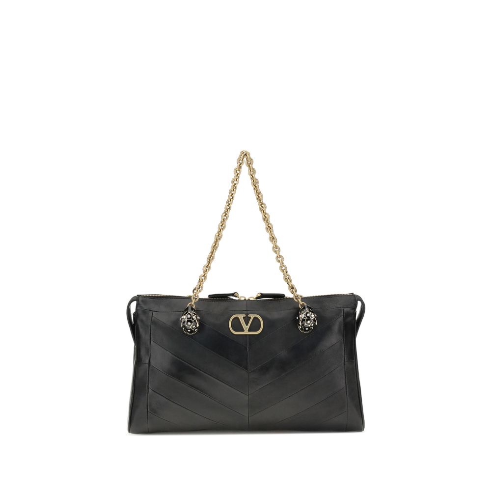 Valentino Garavani Black Lamb Ovis Aries Aries Shoulder Bag
