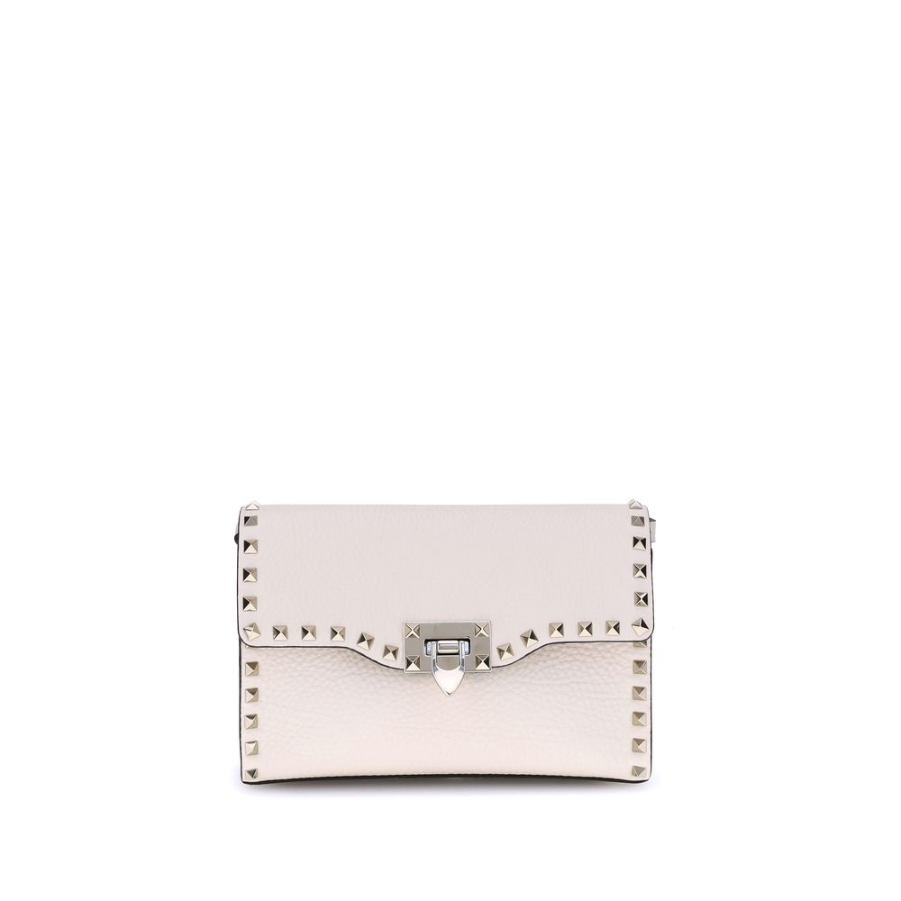Valentino Garavani Beige Calf Leather Bos Taurus Shoulder Bag