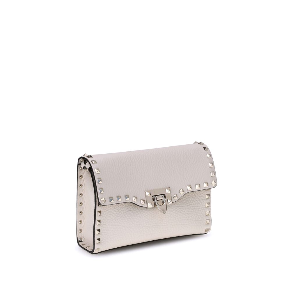 Valentino Garavani Beige Calf Leather Bos Taurus Shoulder Bag