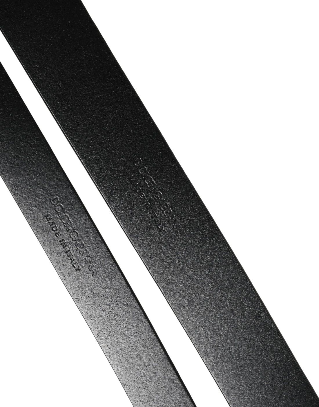 Dolce & Gabbana Black Double Strap Leather Silver Buckle Belt