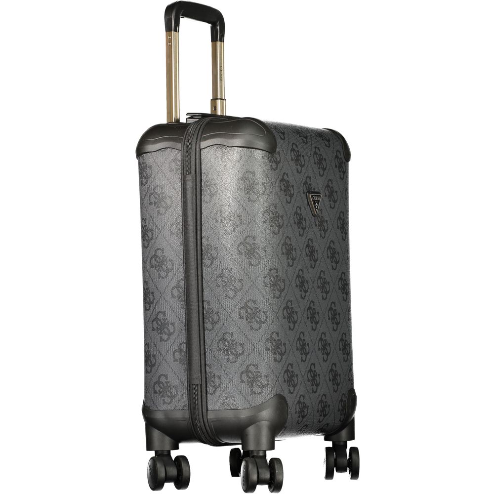 Guess Jeans Black Polyurethane Women's Travel Trolley