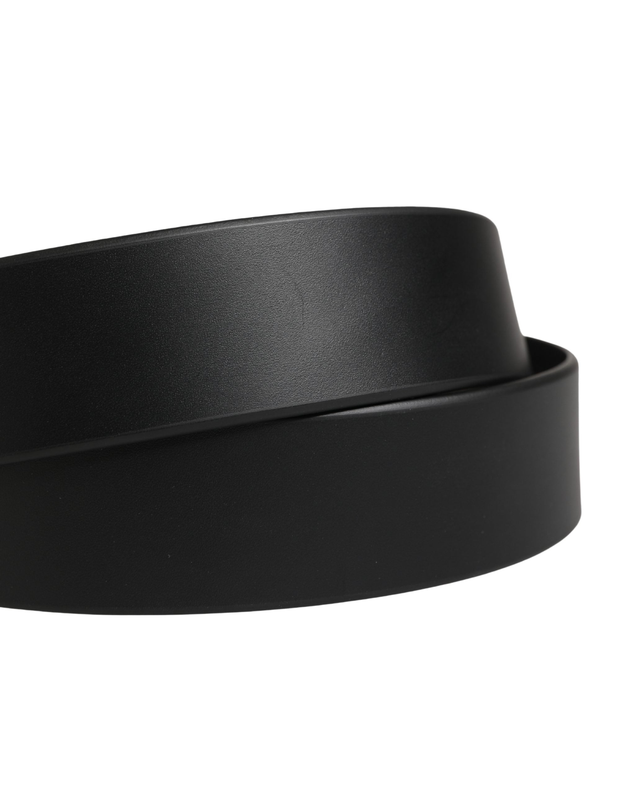 Dolce & Gabbana Men Black Leather Classic Metal Buckle Belt