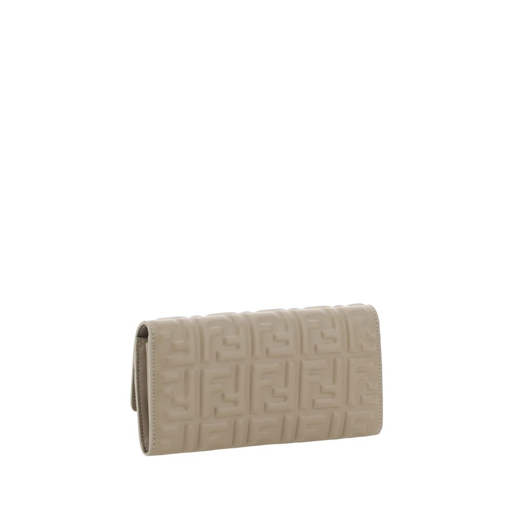 Fendi Gray Lamb Ovis Aries Aries Wallet