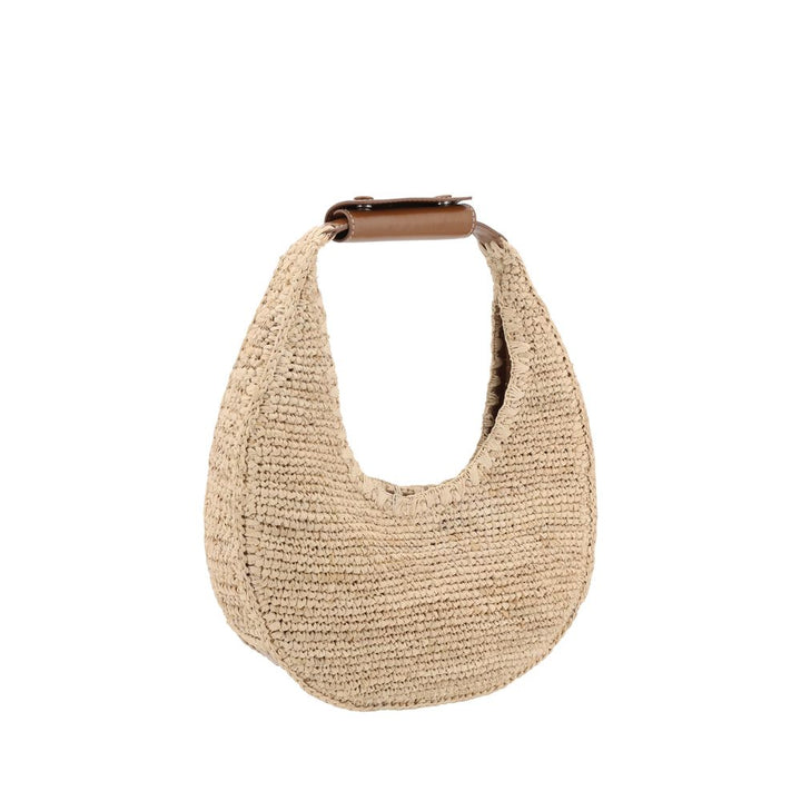 Staud Beige Raffia Shoulder Bag