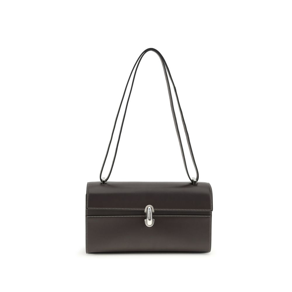 Savette Black Calf Leather Bos Taurus Shoulder Bag