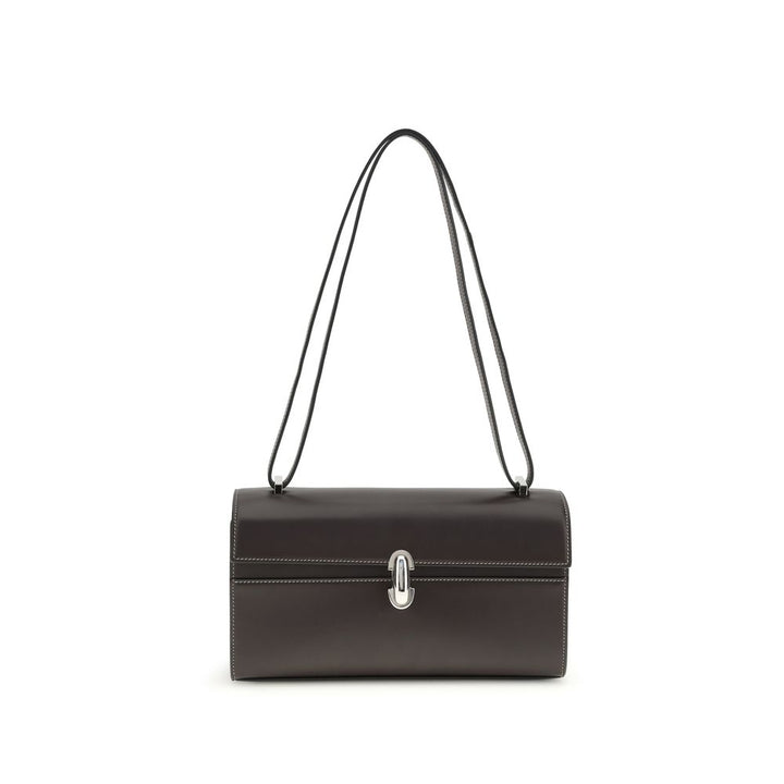 Savette Black Calf Leather Bos Taurus Shoulder Bag