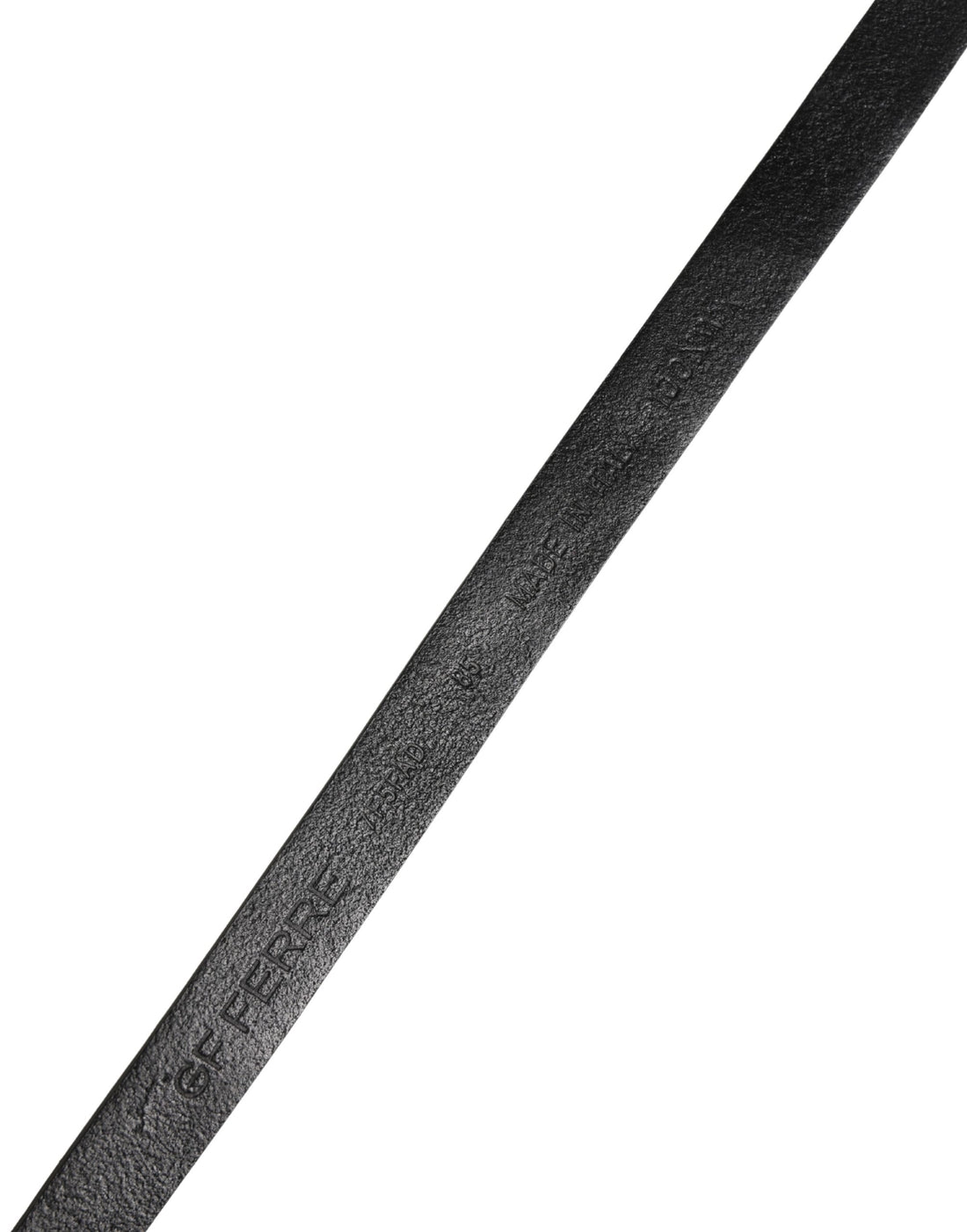 GF Ferre Black Leather Thin Gold Metal Brass Buckle Waist Belt