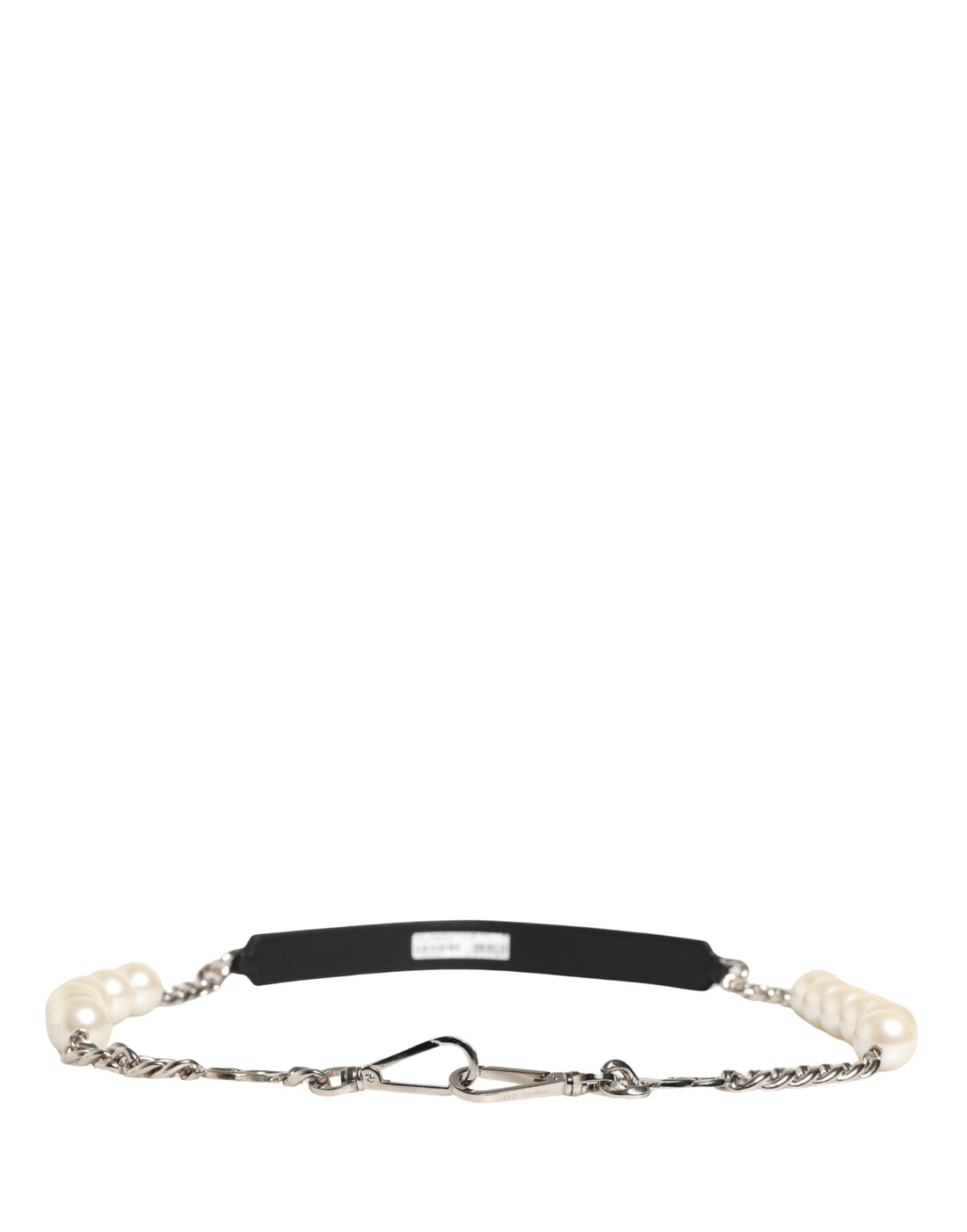 Dolce & Gabbana Black Leather Silver Chain Bag Accessory Shoulder Strap