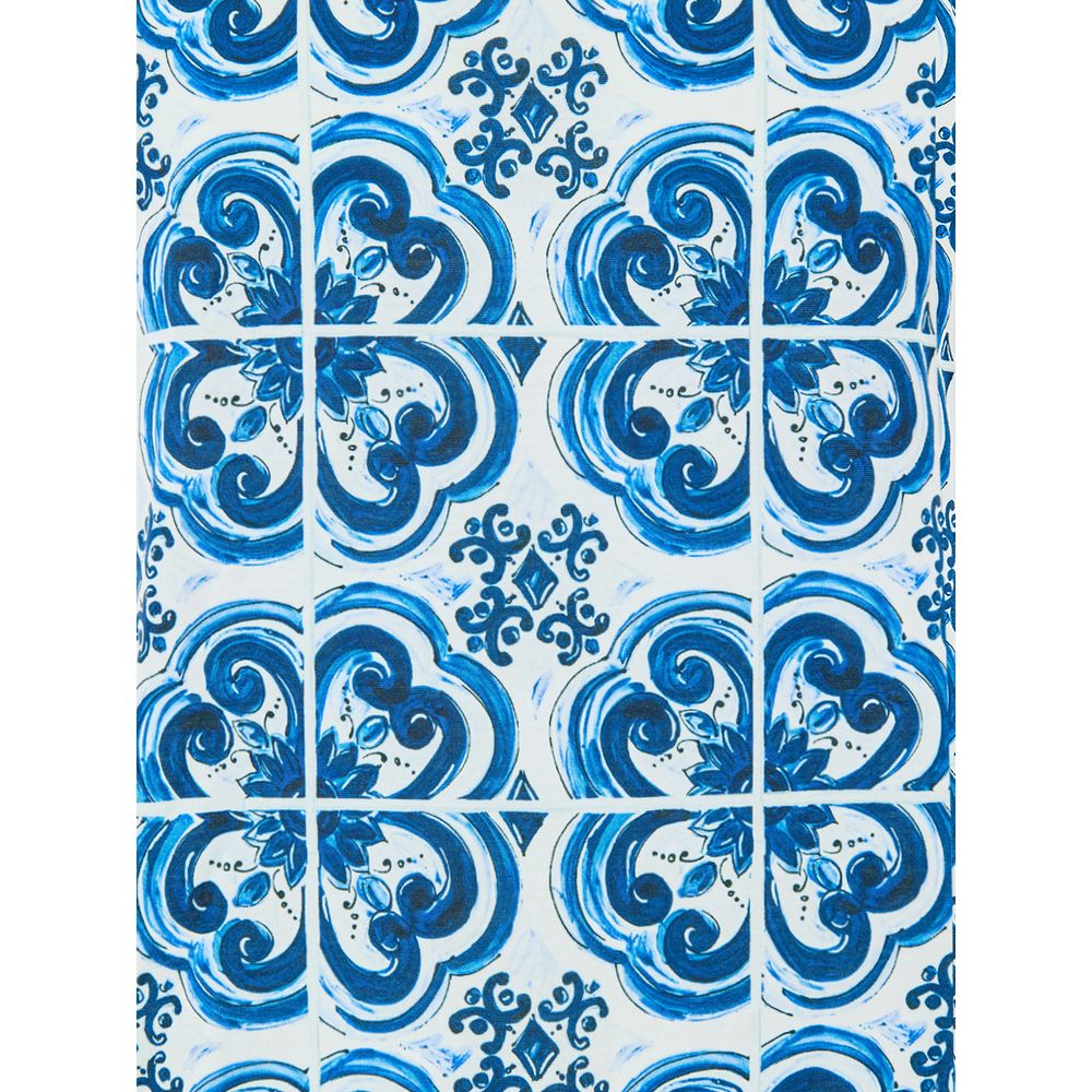 Dolce & Gabbana Blue Cotton Tank Tops